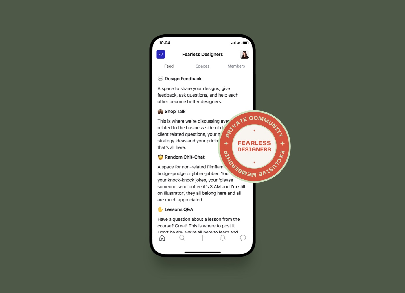 Lifetime access to our private Fearless Designers community
