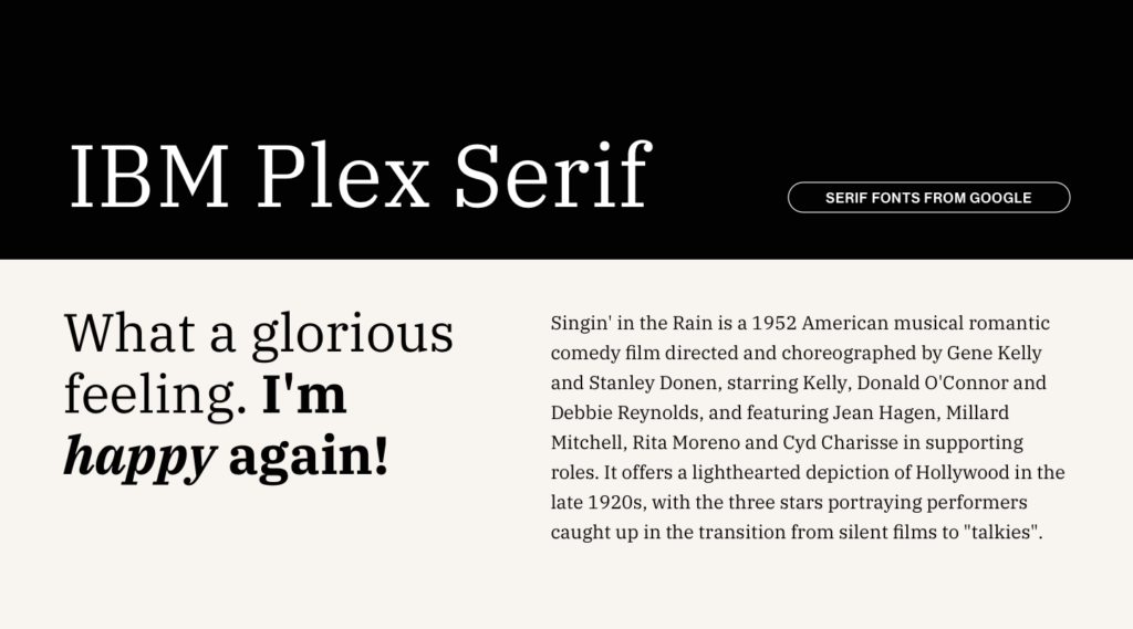 IBM Plex Serif from Google Fonts