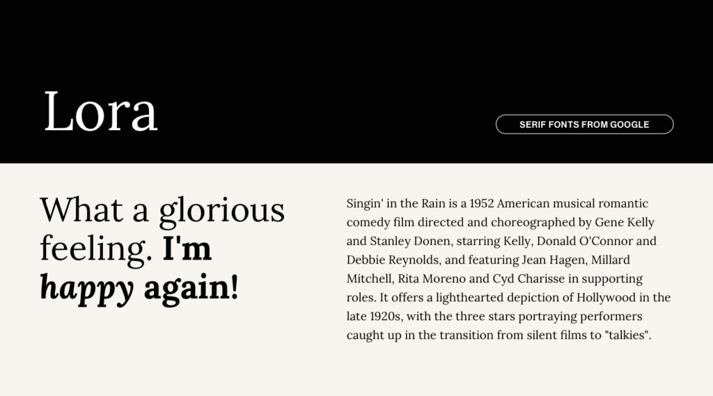 Lora from Google Fonts