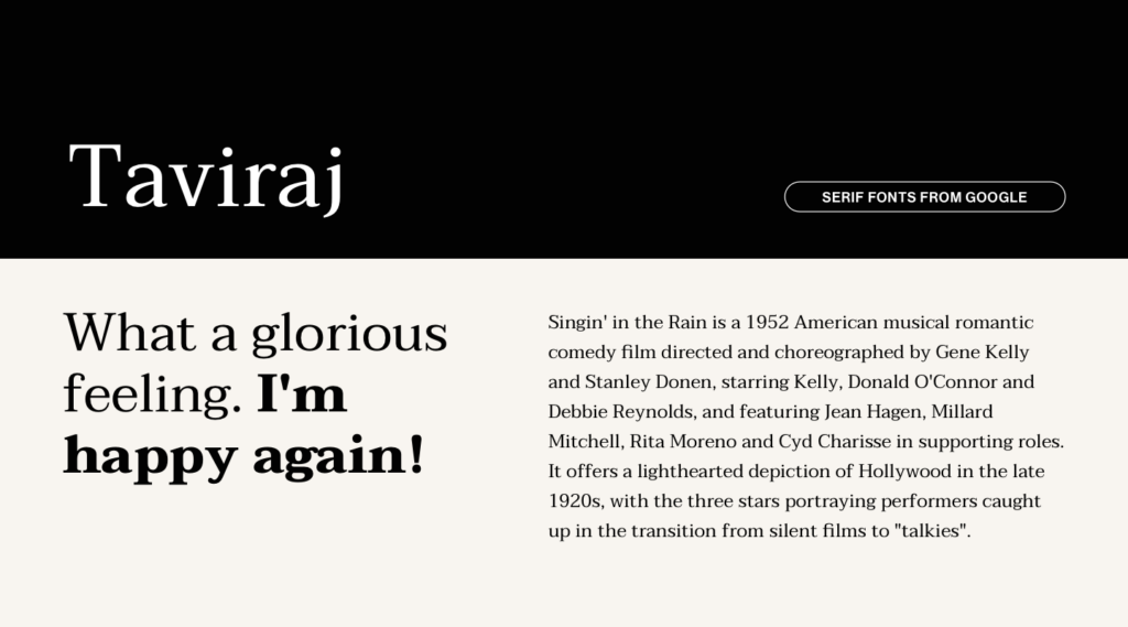 Taviraj from Google Fonts